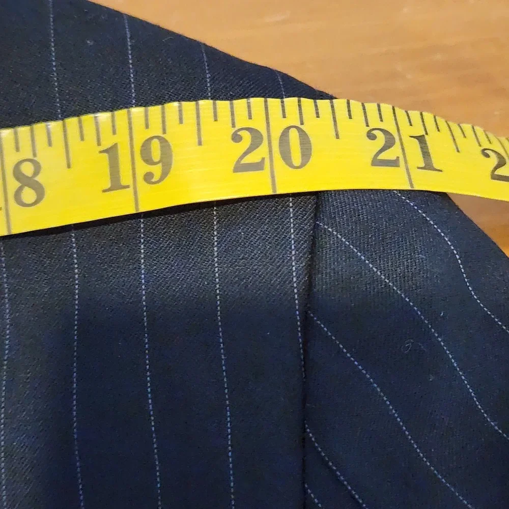 Andrew Fezza Pinstripe Jacket Blazer 44L Super 100s Wool Gray Business Office